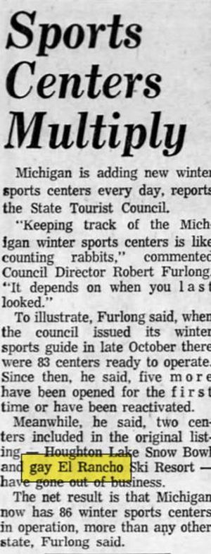 Sojourn Lakeside Resort (Gay El Rancho Ranch, El Rancho Stevens Ranch) - Jan 1963 Article (newer photo)